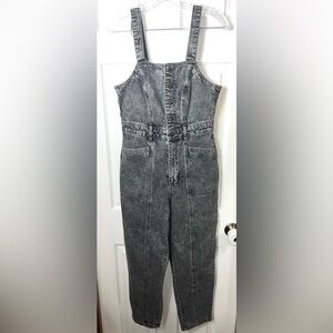 Universal Thread Denim Jumpsuit Cargo Overalls Straight Stone Wash Size 4 (S)